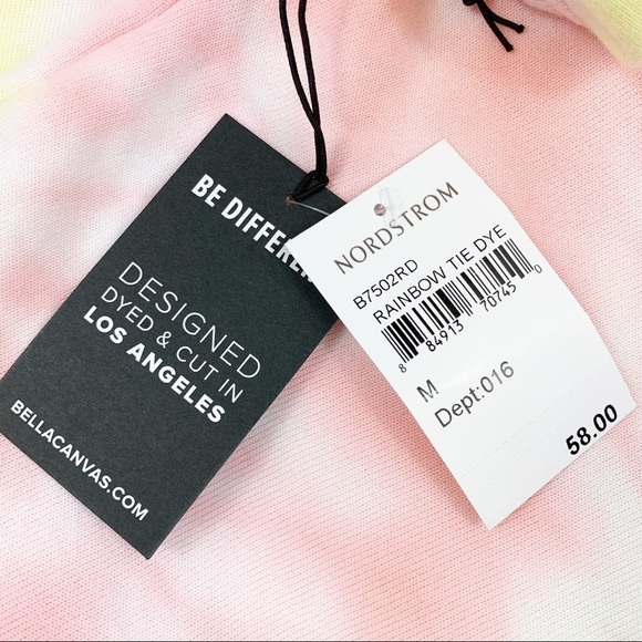 Bella Canvas Cropped Hoodie Sweatshirt Tie Dye Rainbow - Picture 9 of 10